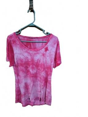 Tahari Pink Tye Dye Top Stretchy Size Large